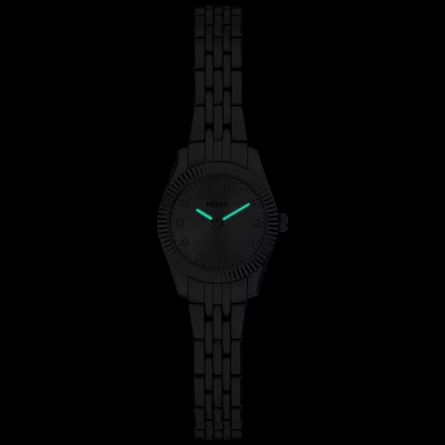 Fossil Scarlette ES5475 Mini Silver Ladies Watch Fossil Scarlette ES5475 Mini Silver Ladies Watch featuring silver dial