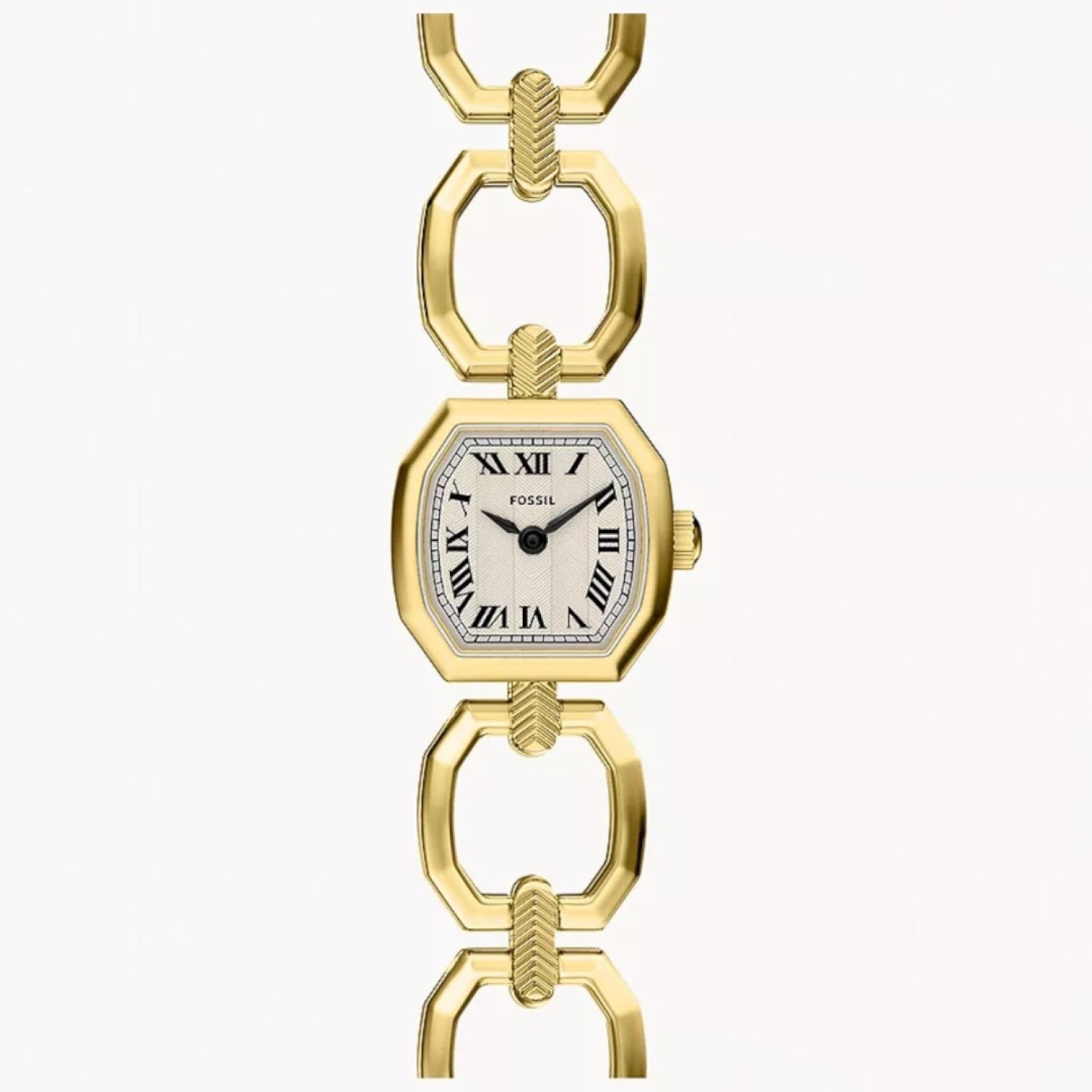 Fossil Harlow ES5483 Mini 20mm Gold-Tone watch with cream dial and link style strap