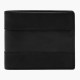 Everett Bifold with Flip ID - ML4397001 – Fossil Watches in New Zealand Everett Bifold with Flip ID - ML4397001: Open black leather wallet featuring multiple compartments, including a transparent ID window and several card slots for organized storage