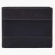 Everett Bifold with Flip ID - ML4397406 – Fossil Watches in New Zealand Everett Bifold with Flip ID - ML4397406: Open black leather wallet featuring multiple compartments, including a transparent ID window and several card slots for organized storage