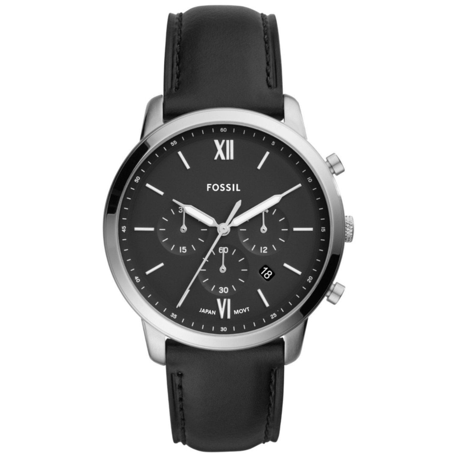 FS5452 Fossil Neutra Chronograph Black Leather Watch – Fossil Watches in New Zealand - Buy Men’s and Women’s Watches Online - Free Delivery and Afterpay Options FS5452 Fossil Neutra Chronograph Black Leather Watch by Fossil