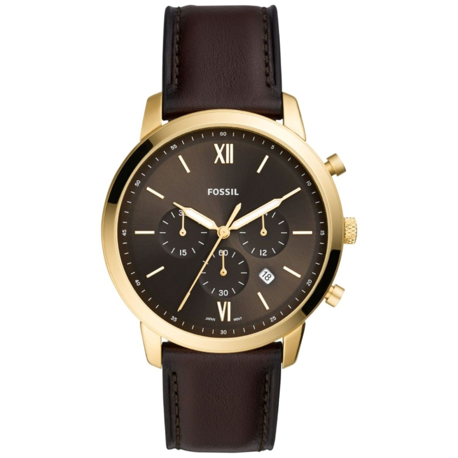 FS5763 Fossil Neutra Chronograph Brown Leather Watch – Fossil Watches in New Zealand - Buy Men’s and Women’s Watches Online - Free Delivery and Afterpay Options FS5763 Fossil Neutra Chronograph Brown Leather Watch by Fossil