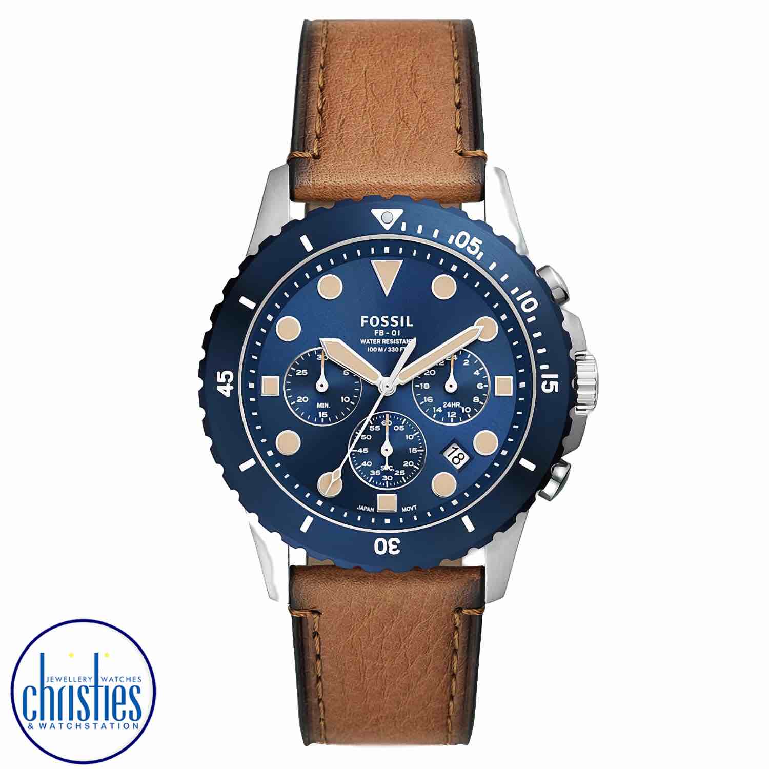 FS5914 Fossil FB-01 Chronograph Tan Eco Leather Watch. FS5914 Fossil FB-01 Chronograph Tan Eco Leather WatchAfterpay - Split your purchase into 4 instalments - Pay for your purchase over 4 instalments, due every two weeks.