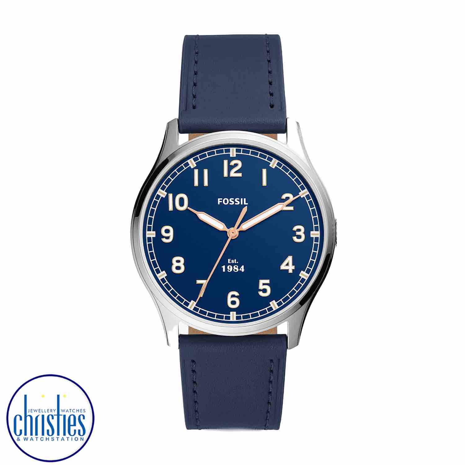 FS5924 Fossil Dayliner Three-Hand Medium Navy Leather Watch. FS5924 Fossil Dayliner Three-Hand Medium Navy Leather Watch Afterpay - Split your purchase into 4 instalments - Pay for your purchase over 4 instalments, due every two weeks. fossil mens watches