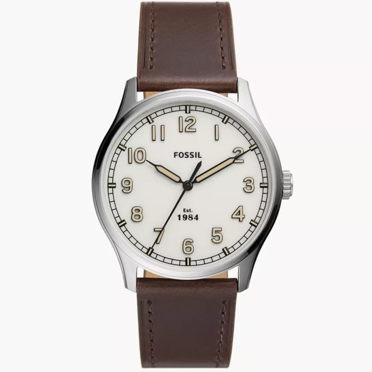 FS5927 Fossil Dayliner Three-Hand Brown Leather Watch – Fossil Watches in New Zealand FS5927 Fossil Dayliner Three-Hand Brown Leather Watch by Fossil Watches in New Zealand | Cream colour dial with full digits