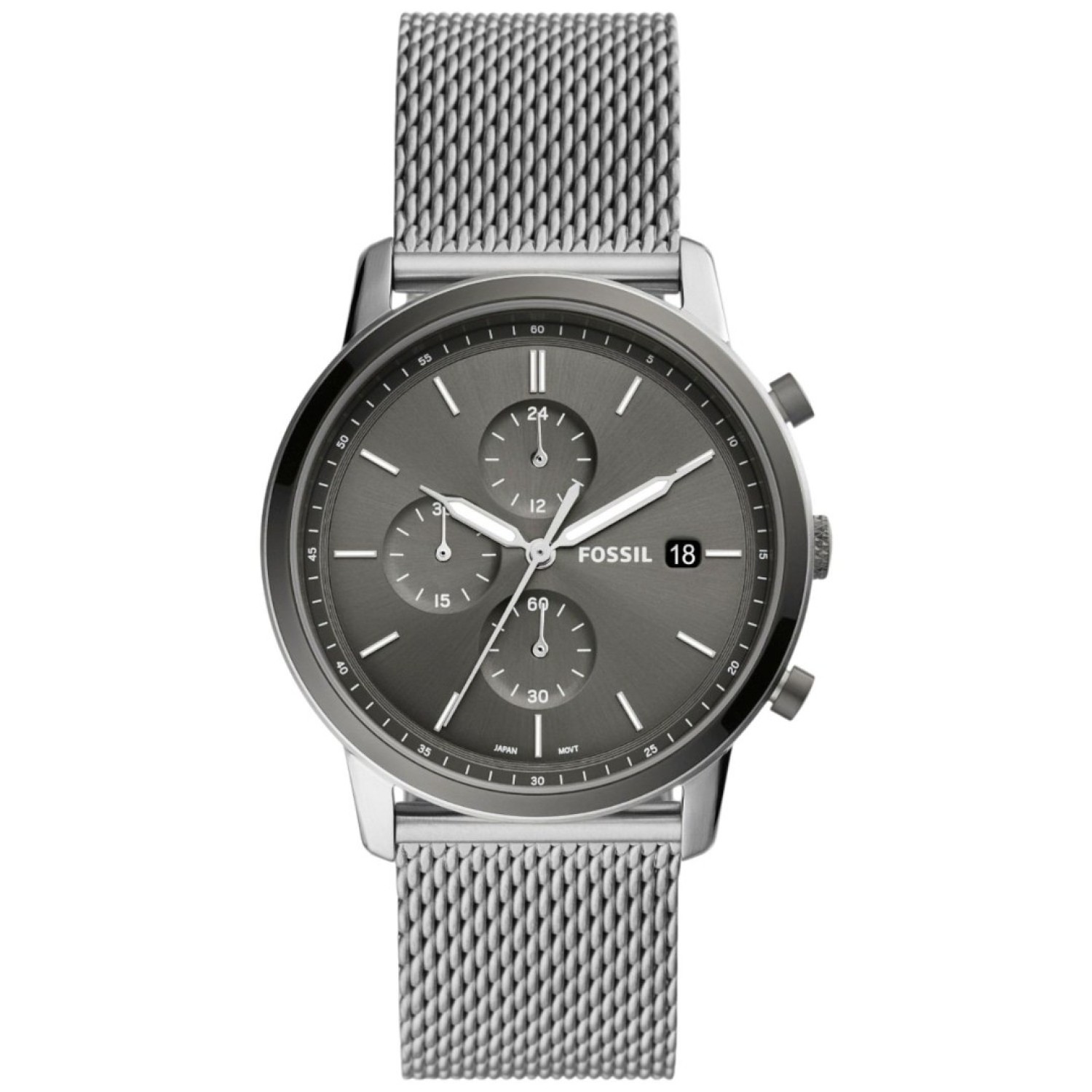 FS5944 Fossil Minimalist Chronograph Stainless Steel Mesh Watch – Fossil Watches in New Zealand - Buy Men’s and Women’s Watches Online - Free Delivery and Afterpay Options FS5944 Fossil Minimalist Chronograph Stainless Steel Mesh Watch by Fossil