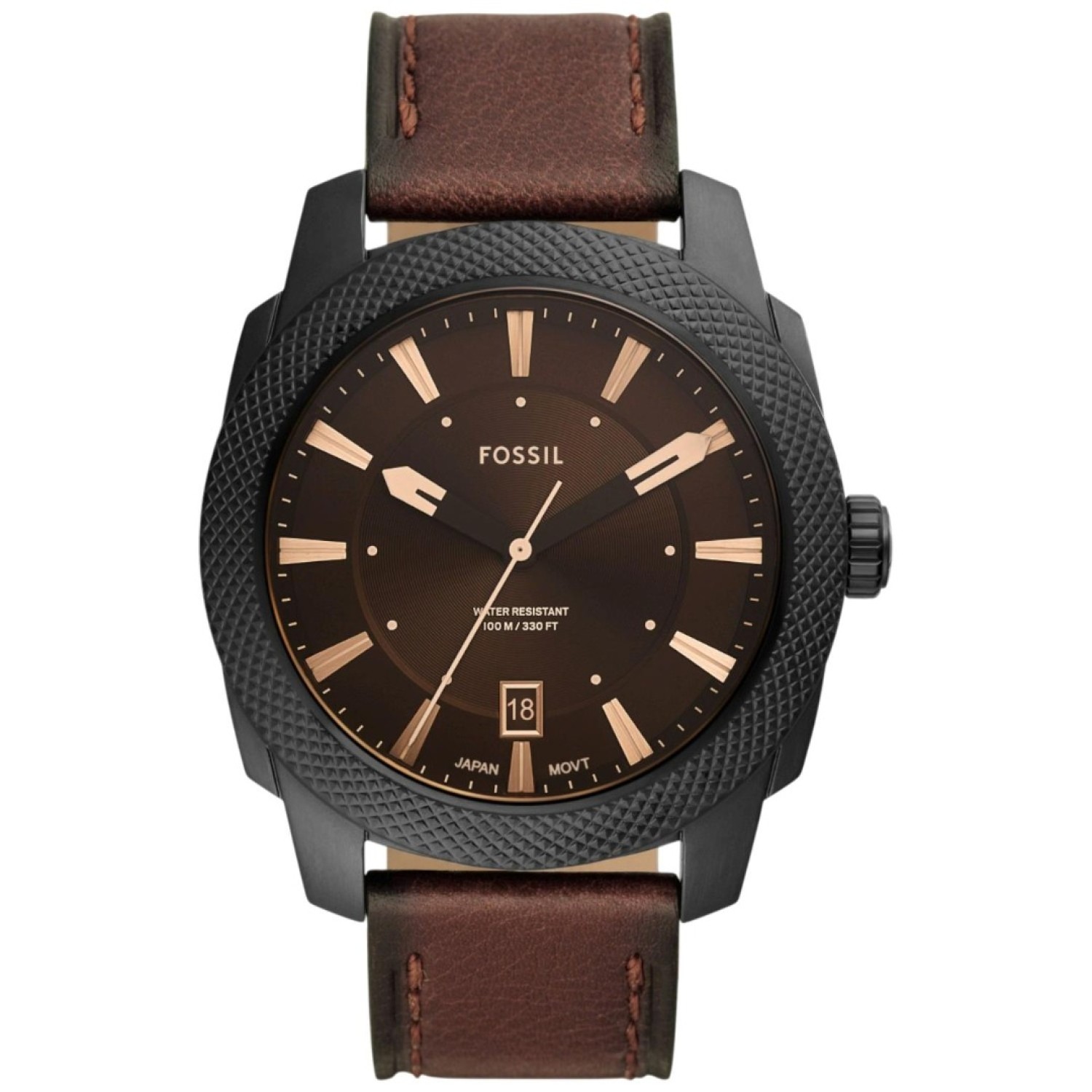 FS5972 Fossil Machine Three‑Hand Date Dark Brown LiteHide Leather Watch – Fossil Watches in New Zealand - Buy Men’s and Women’s Watches Online - Free Delivery and Afterpay Options FS5972 Fossil Machine Three‑Hand Date Dark Brown LiteHide Leather Watch by Fossil