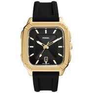 FS5981 Fossil Inscription Three‑Hand Date Black Silicone Watch