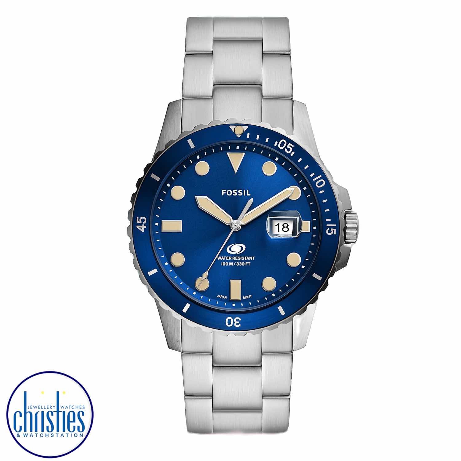FS5949 Fossil Blue Stainless Steel Watch. FS5949 Fossil Blue Three-Hand Date Stainless Steel WatchAfterpay - Split your purchase into 4 instalments - Pay for your purchase over 4 instalments, due every two weeks.