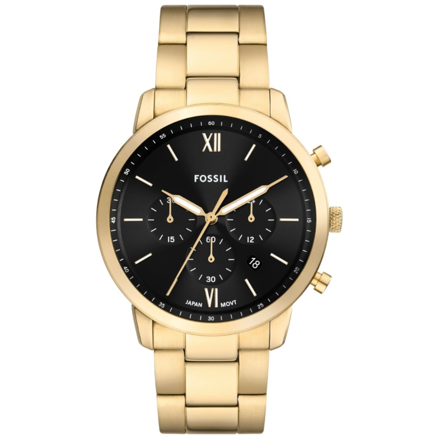 FS6093 Fossil Neutra Chronograph Gold‑Tone Stainless Steel Watch – Fossil Watches in New Zealand - Buy Men’s and Women’s Watches Online - Free Delivery and Afterpay Options FS6093 Fossil Neutra Chronograph Gold‑Tone Stainless Steel Watch by Fossil