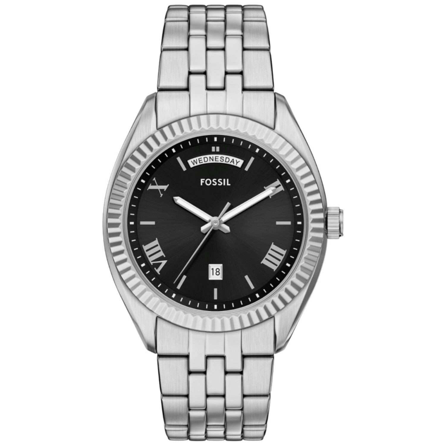 FS6139 Fossil Campbell Three-Hand Day-Date Stainless Steel Watch – Fossil Watches in New Zealand - Buy Men’s and Women’s Watches Online - Free Delivery and Afterpay Options FS6139 Fossil Campbell Three-Hand Day-Date Stainless Steel Watch by Fossil