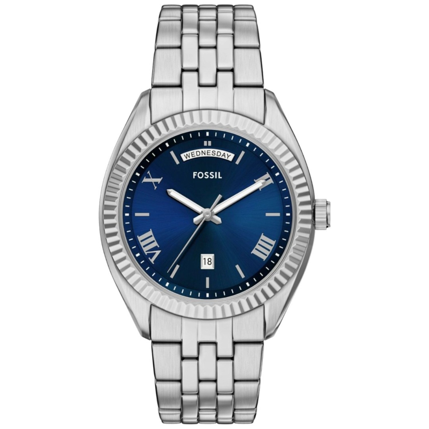 FS6140 Fossil Campbell Three-Hand Day-Date Stainless Steel Watch – Fossil Watches in New Zealand - Buy Men’s and Women’s Watches Online - Free Delivery and Afterpay Options FS6140 Fossil Campbell Three-Hand Day-Date Stainless Steel Watch by Fossil