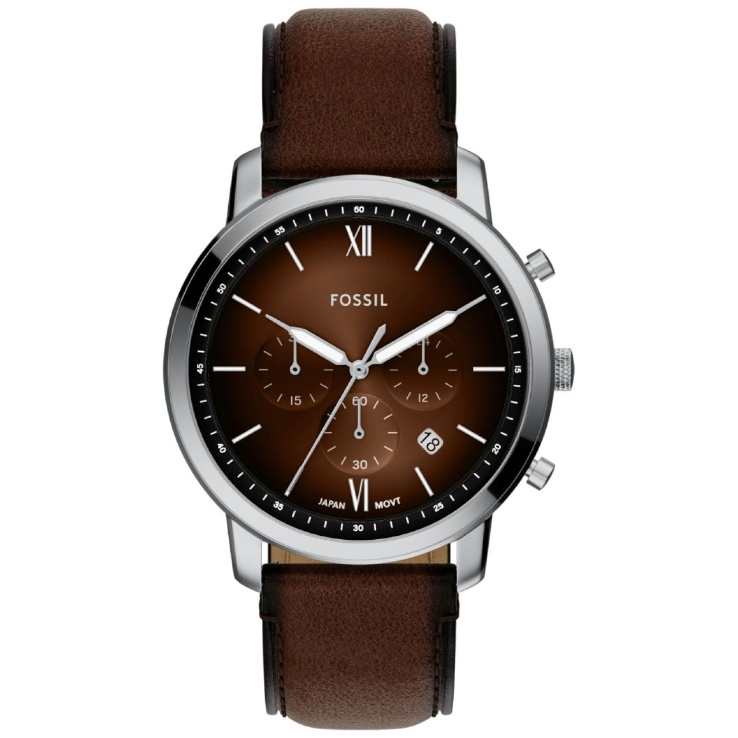 FS6143 Fossil Neutra Chronograph Brown Leather Watch – Fossil Watches in New Zealand - Buy Men’s and Women’s Watches Online - Free Delivery and Afterpay Options FS6143 Fossil Neutra Chronograph Brown Leather Watch by Fossil
