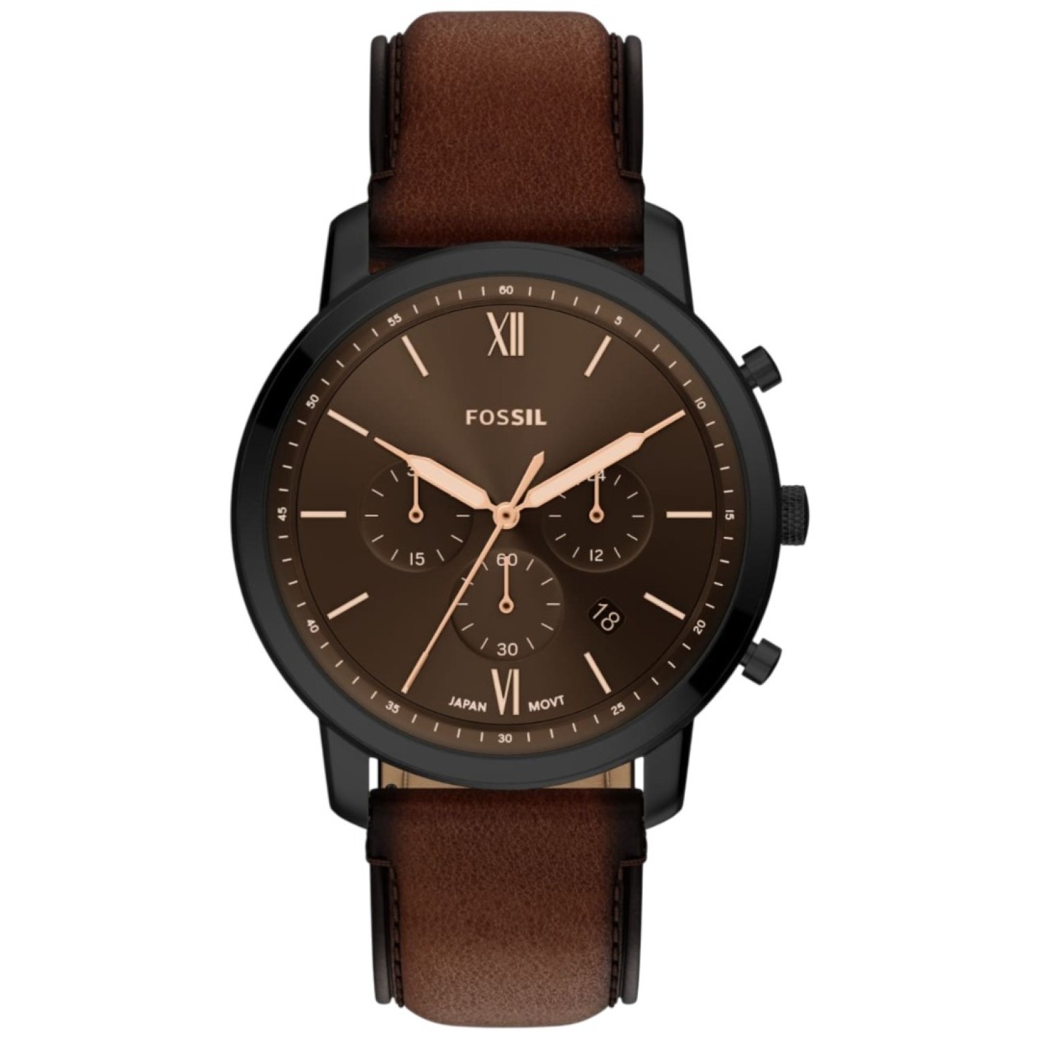 FS6163 Fossil Neutra Chronograph Brown Leather Watch – Fossil Watches in New Zealand - Buy Men’s and Women’s Watches Online - Free Delivery and Afterpay Options FS6163 Fossil Neutra Chronograph Brown Leather Watch by Fossil