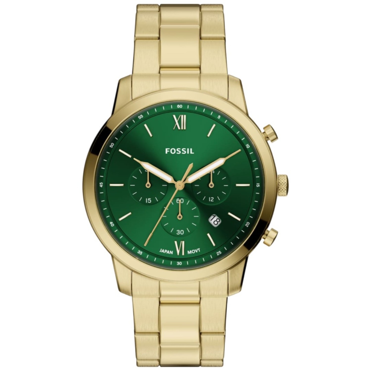 FS6164 Fossil Neutra Chronograph Gold-Tone Grenn Dial Watch – Fossil Watches in New Zealand - Buy Men’s and Women’s Watches Online - Free Delivery and Afterpay Options FS6164 Fossil Neutra Chronograph Gold-Tone Grenn Dial Watch by Fossil