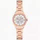 Fossil Gilmore ES5420 womens rose gold watch featuring a silver dial and date window