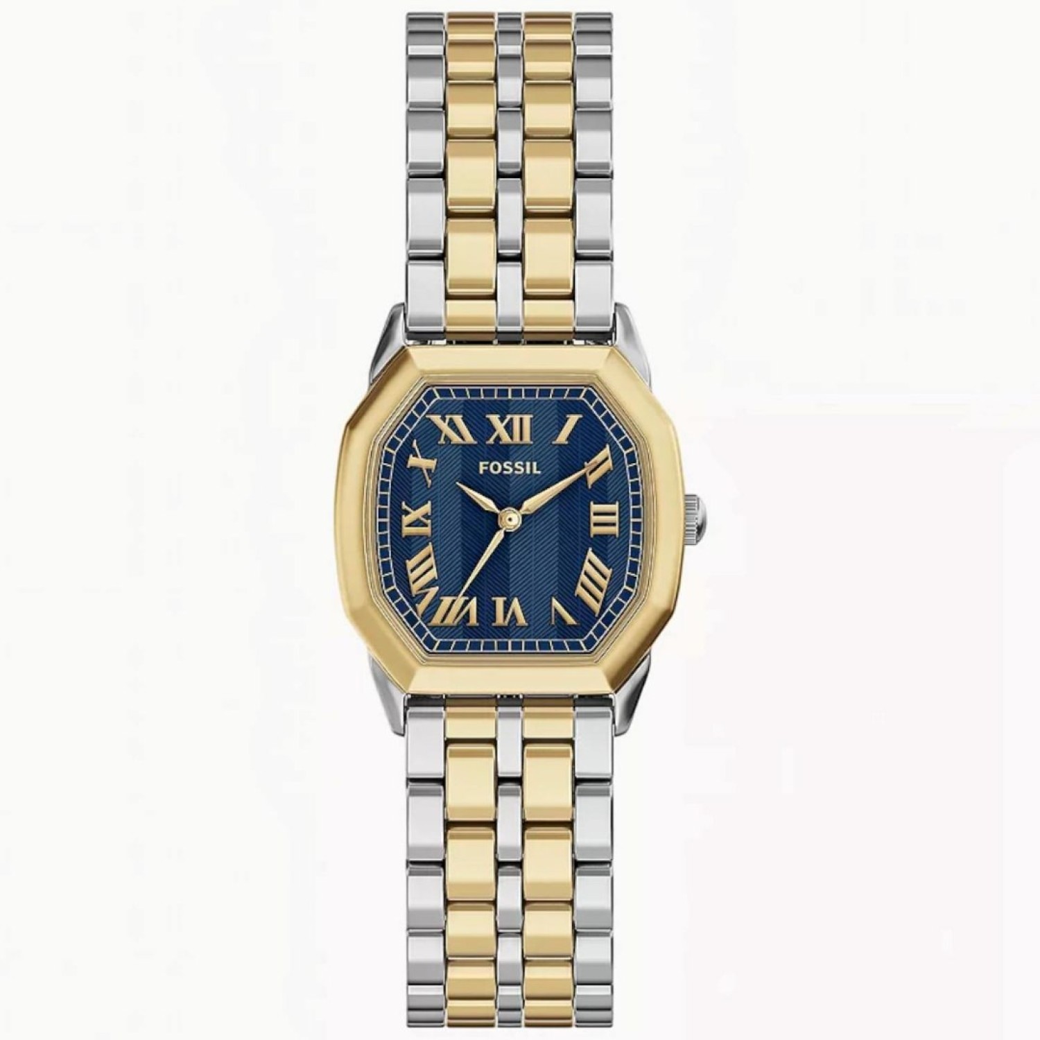 Fossil Harlow ES5480 Two-Tone Stainless Steel Watch with blue colour dial