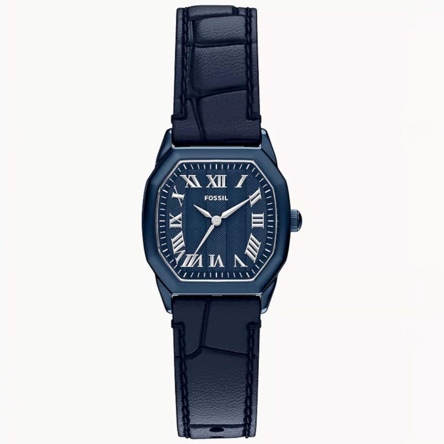 Fossil Harlow ES5481 27mm Navy Leather Watch Fossil Harlow ES5481 27mm Navy Leather strap watch with blue dial and roman numerals