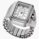 Fossil Raquel Watch Ring Stainless Steel - ES5344 Fossil ES5344 Raquel Watch Ring with Silver Sunray Dial and Expansion Band