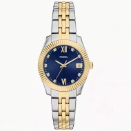 Fossil Scarlette ES5443 Three-Hand Date Two-Tone Ladies Watch