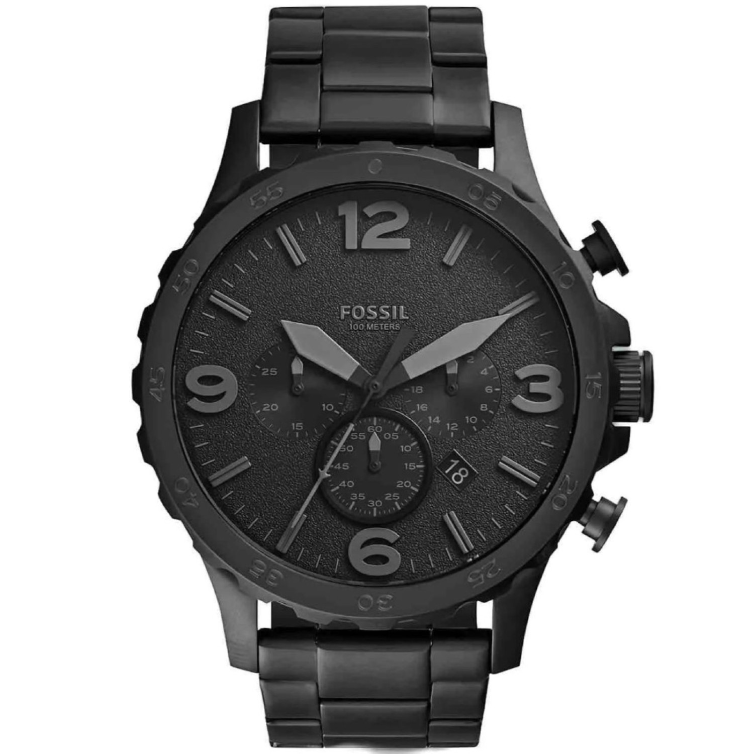 JR1401 Fossil Nate Chronograph Black Stainless Steel Watch JR1401 JR1401 Fossil Nate Chronograph Black Stainless Steel Watch