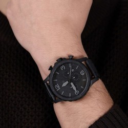 JR1401 Fossil Nate Chronograph Black Stainless Steel Watch