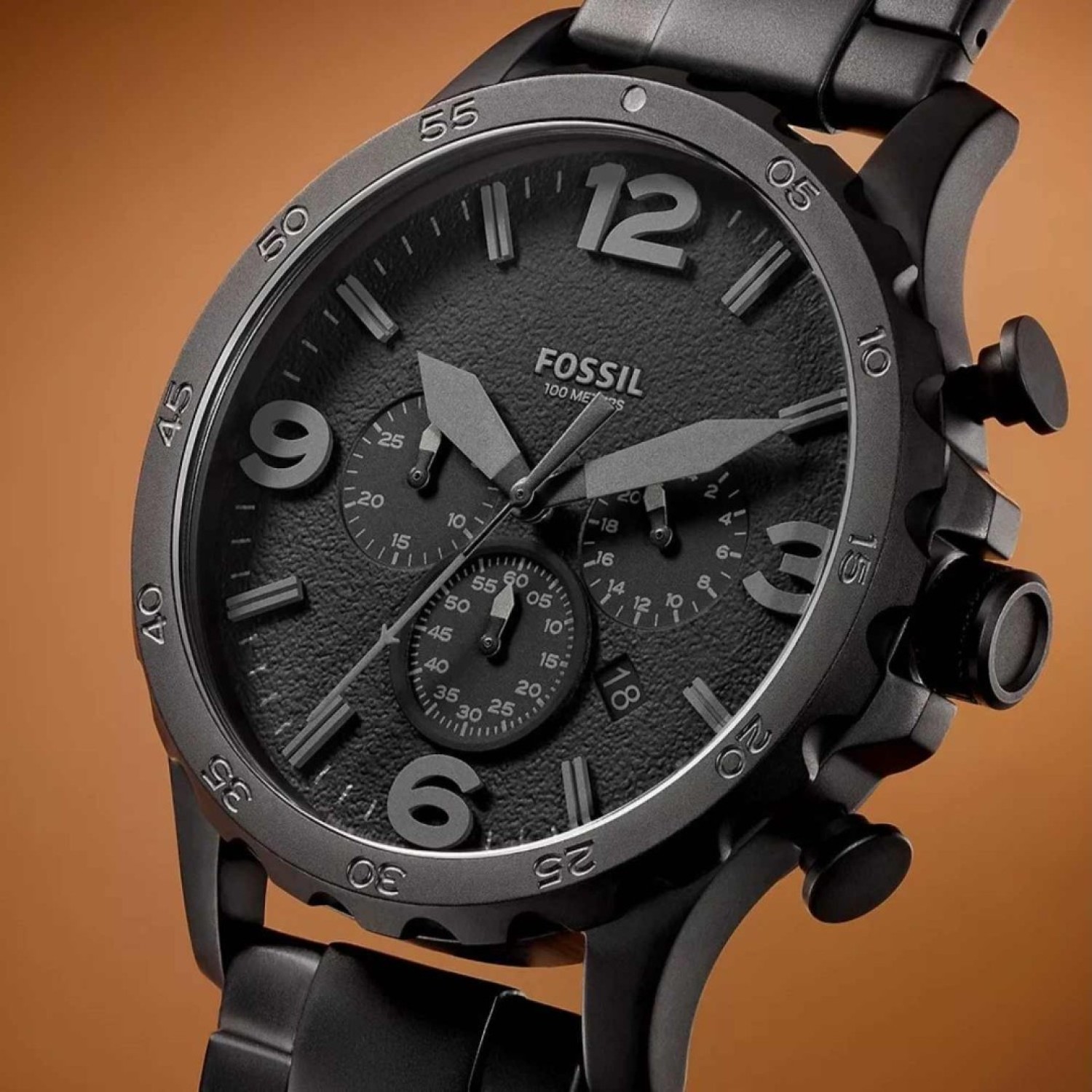JR1401 Fossil Nate Chronograph Black Stainless Steel Watch JR1401 JR1401 Fossil Nate Chronograph Black Stainless Steel Watch