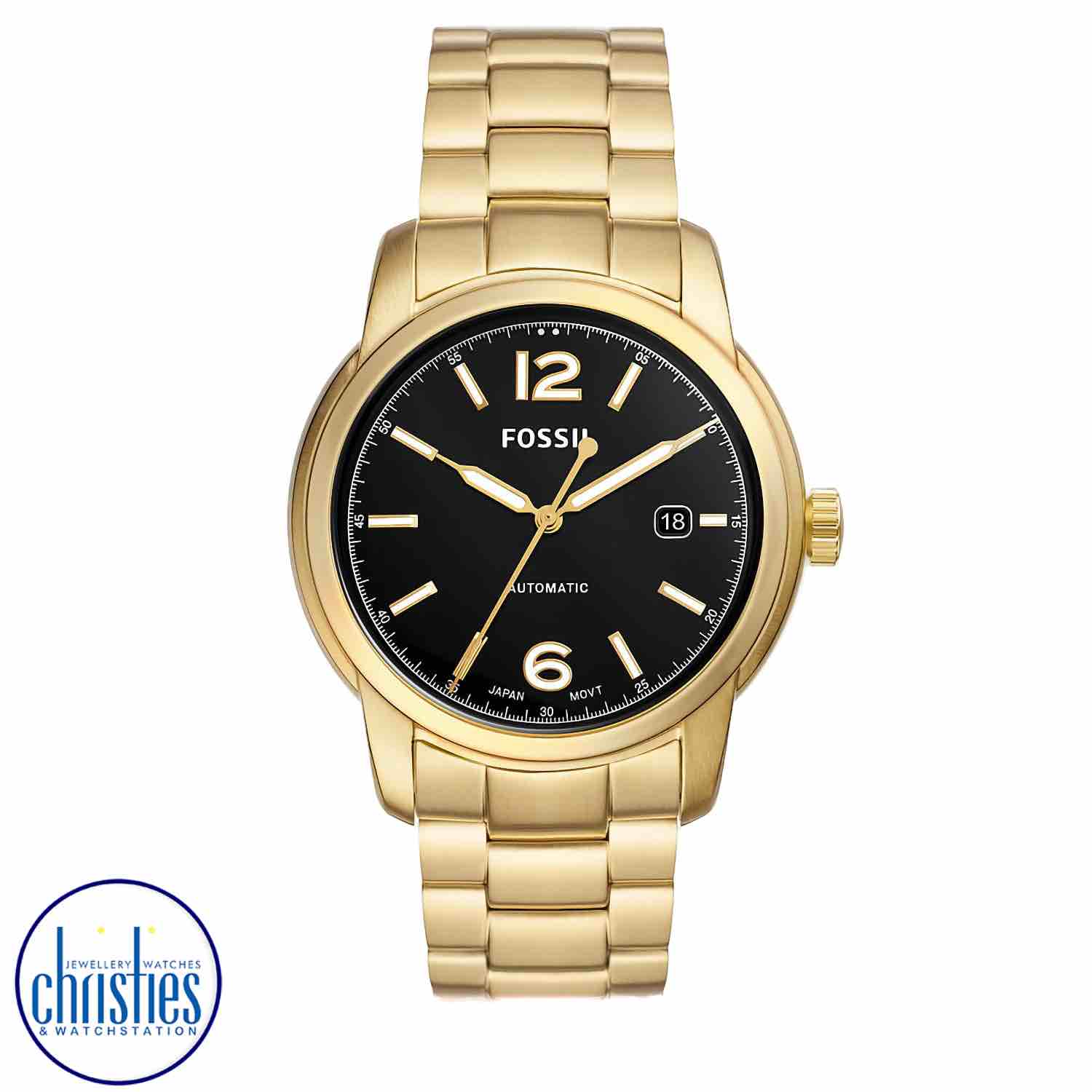 ME3232 Fossil Heritage Automatic Gold-Tone Stainless Steel Watch fossil watches women ME3232 Fossil Heritage Automatic Gold-Tone Stainless Steel Watch. ME3240 Fossil 44mm Townsman Automatic Black Leather WatchAfterpay - Split your purchase into 4 instalments - Pay for your purchase over 4 instalments, due every two weeks. fossil mens watch