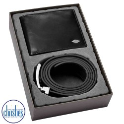 MLG0720001 Fossil Ryan RFID Large Coin Pocket Bifold and Belt Gift Set