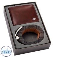 MLG0720222 Fossil Ryan RFID Large Coin Pocket Bifold and Belt Gift Set