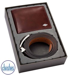 MLG0720222 Fossil Ryan RFID Large Coin Pocket Bifold and Belt Gift Set