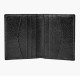 Richard Card Case Bifold - ML3992001 | Stylish Black Leather Wallet with Card Slots and ID Window. Richard Card Case Bifold - ML3992001, open black leather wallet featuring multiple card slots, a transparent ID window, and a textured finish for a modern look