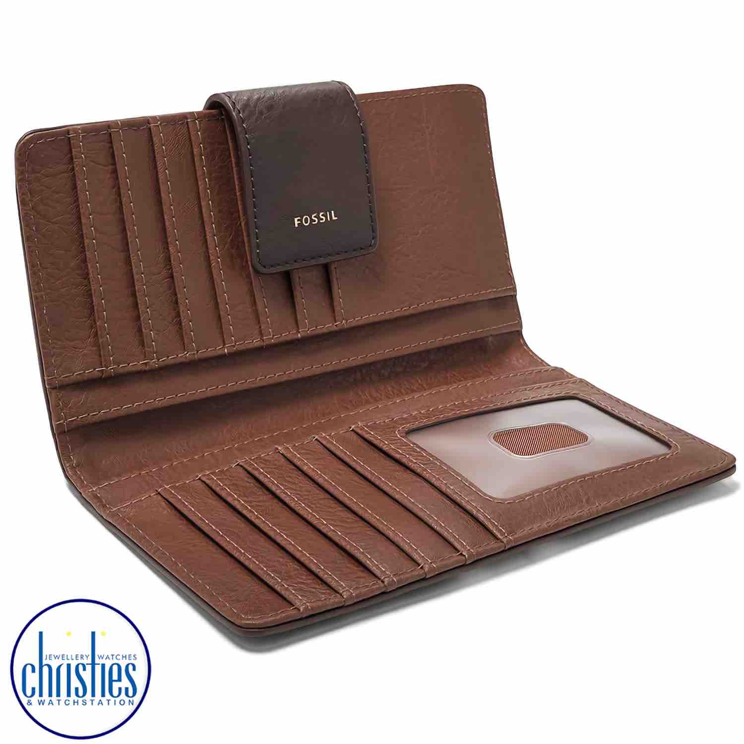SL7827199 Fossil Logan RFID Tab Clutch. Fossil's  Fossil Logan Tab Clutch with RFID protectionAfterpay - Split your purchase into 4 instalments - Pay for your purchase over 4 instalments, due every two weeks.