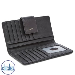 SL7830001 Fossil Logan RFID Tab Clutch Black