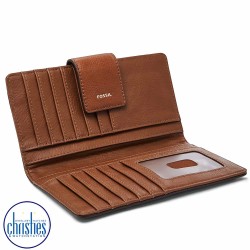 SL7830200 Fossil Logan RFID Tab Clutch Brown