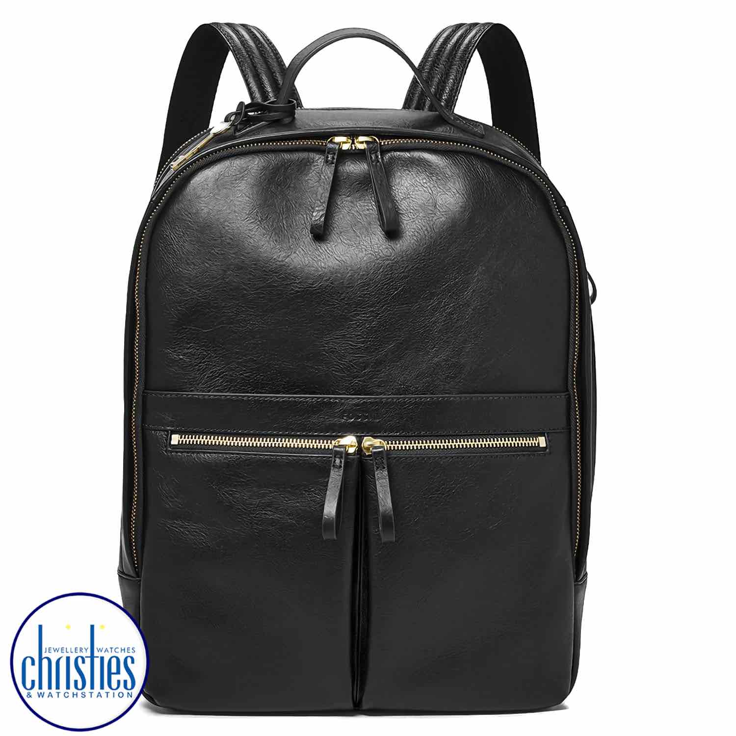 ZB1325001 Fossil Tess Laptop Backpack. Carry an ultimate expression of Fossil's style and design evolution with the black-coloured backpack.