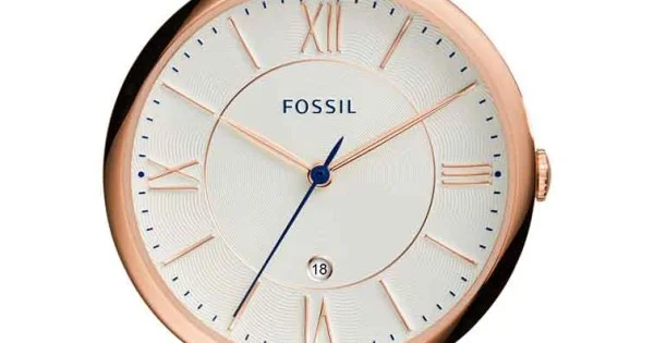 Jacqueline date blush clearance leather watch
