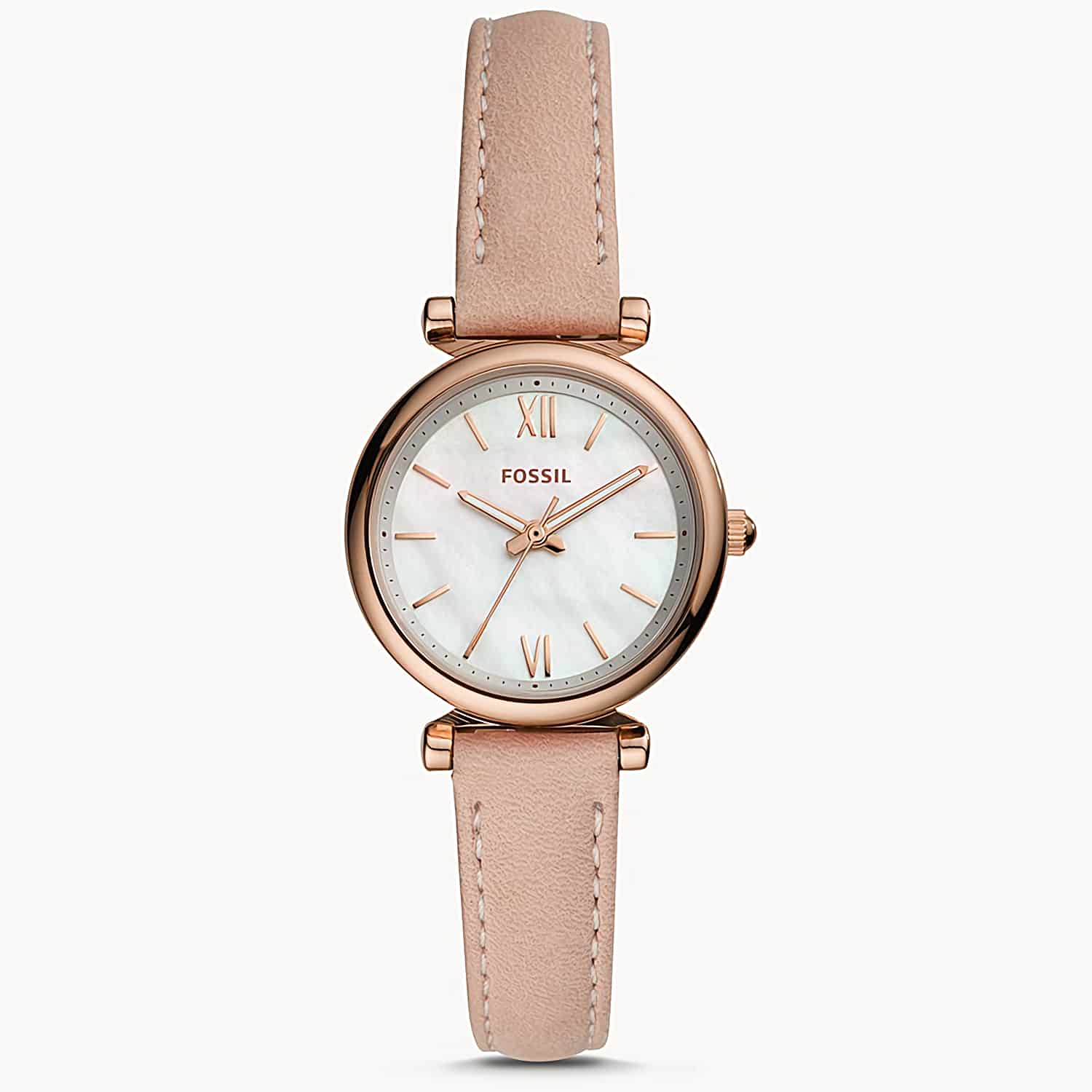 ES4699 Fossil Carlie Mini Nude Watch. Absolutely eye-catching, this women’s analogue watch from the House of Fossil which acts as the statement piece if you want to give yourself a refined look. A sturdy in timeless glamour, this Carlie Mini-series watch 