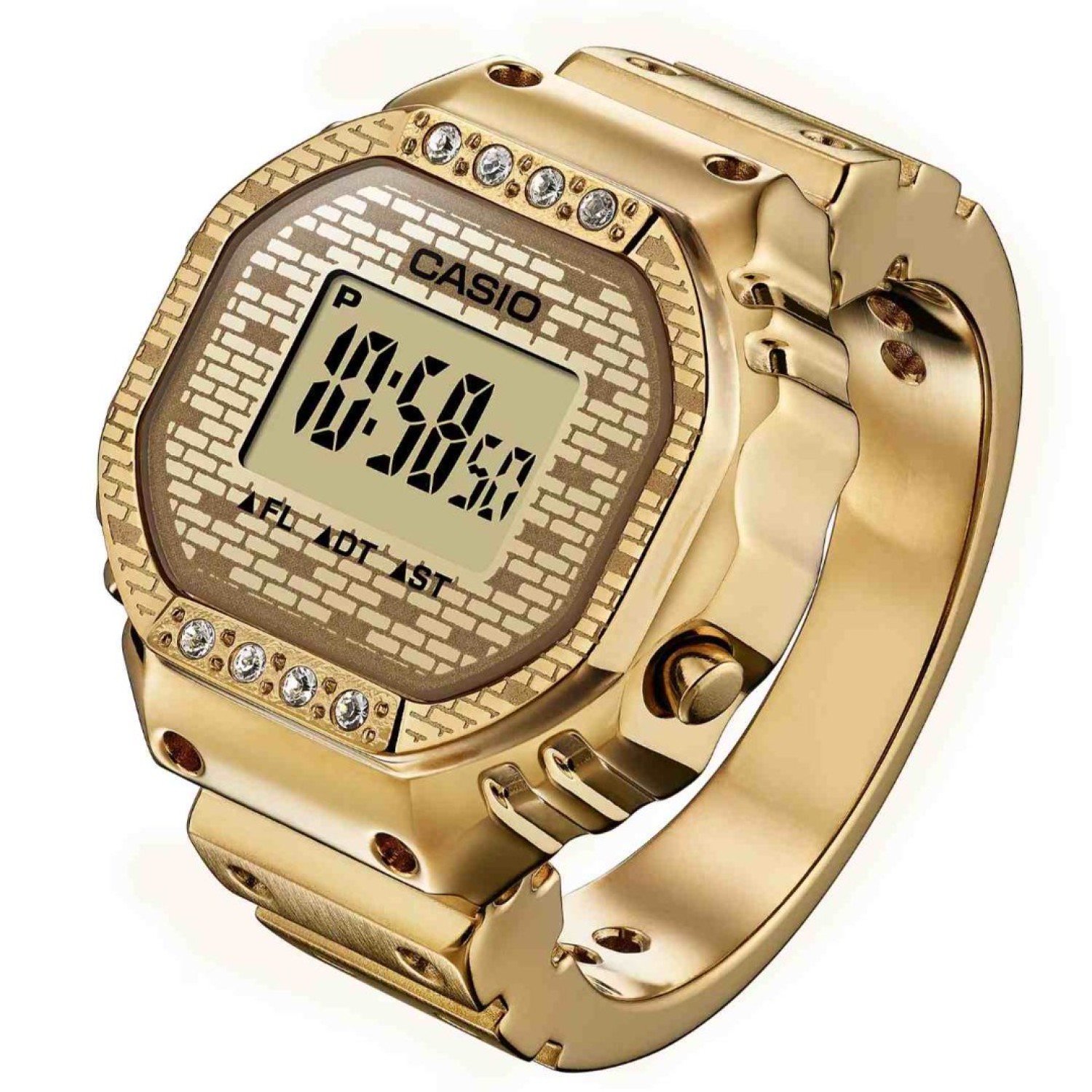 Casio CRW-001JB-9 J Balvin Gold Ring Watch showing front dial face