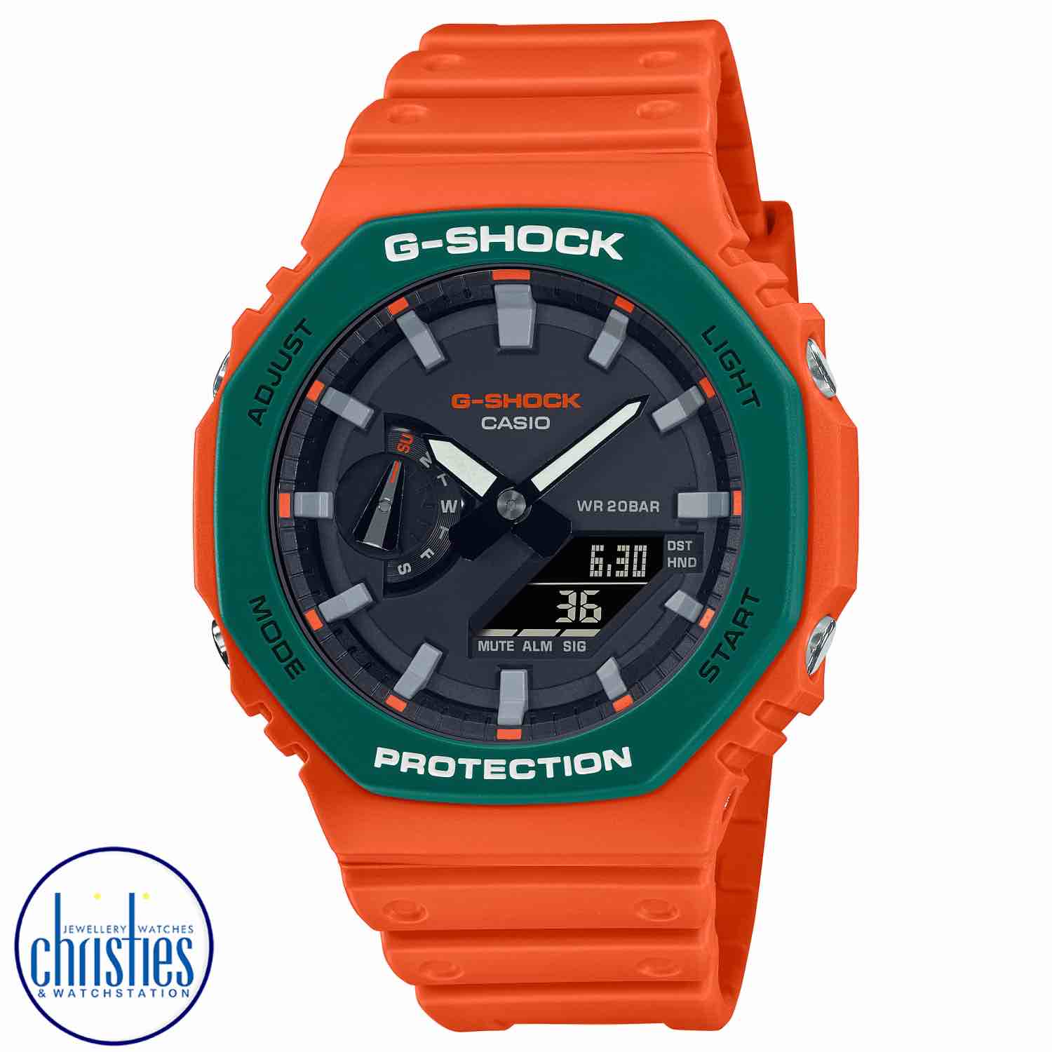 GA2110SC-4A G-SHOCK Carbon Core Watch. Go fearless and rugged with G-SHOCK hallmark toughness in popular spirited colours. famous nz street artists