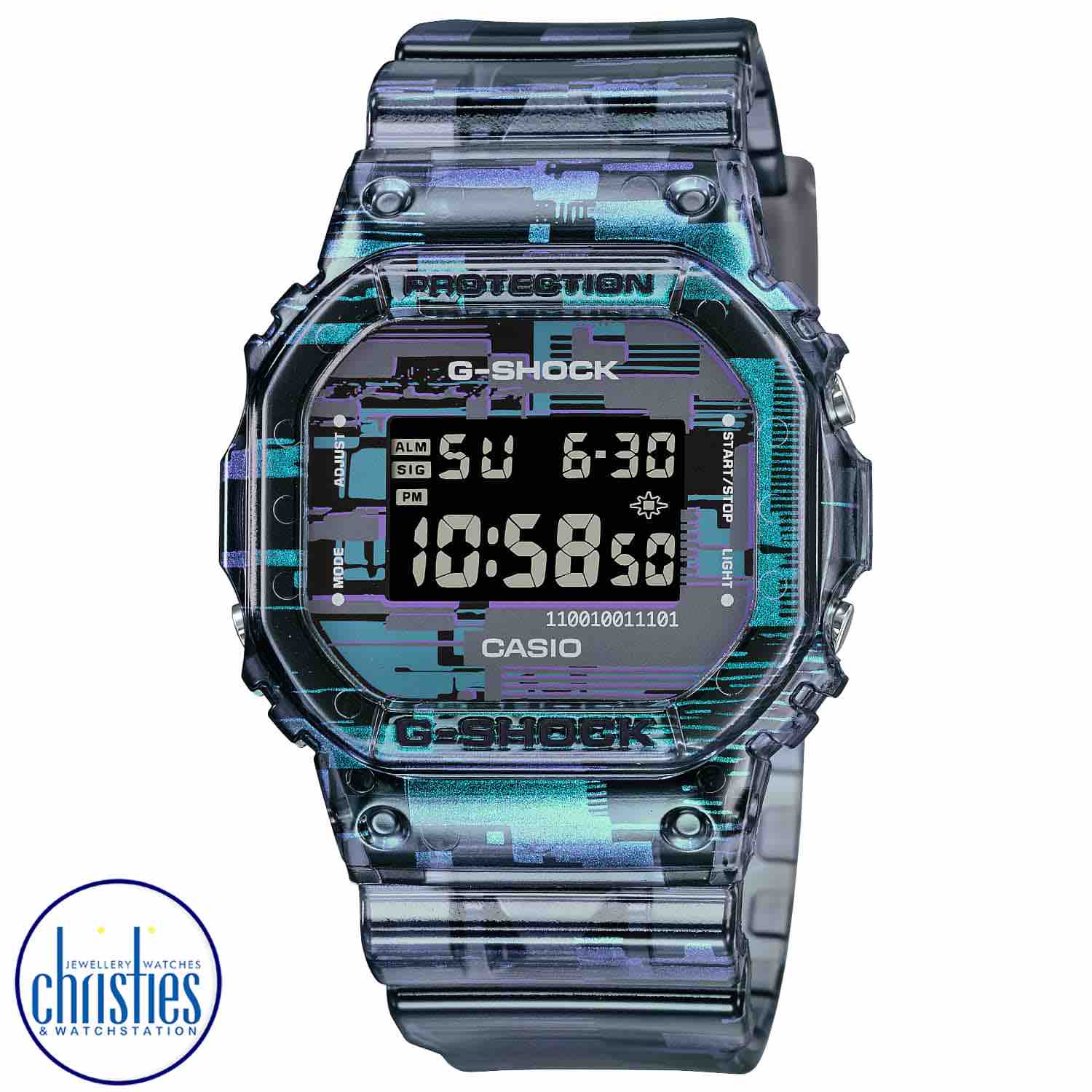 DW5600NN-1D Casio G-Shock Digital Glitch Watch. Electrify your style!