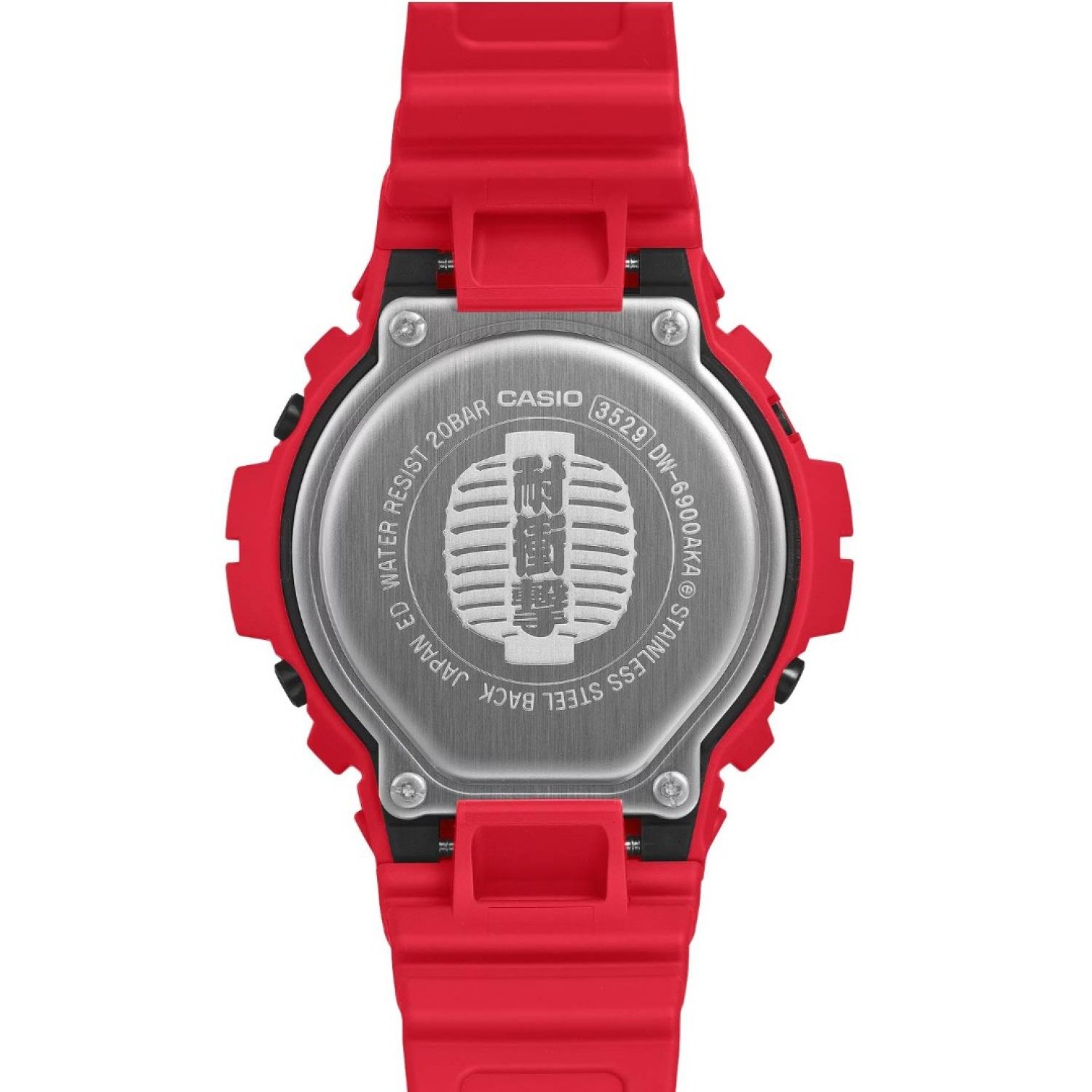 Casio G-Shock "Aka-Chochin" Red Lantern Limited Edition Watch - DW6900AKA-4D – G-Shock Casio G-Shock DW6900AKA-4D Aka-Chochin Red Lantern watch front view