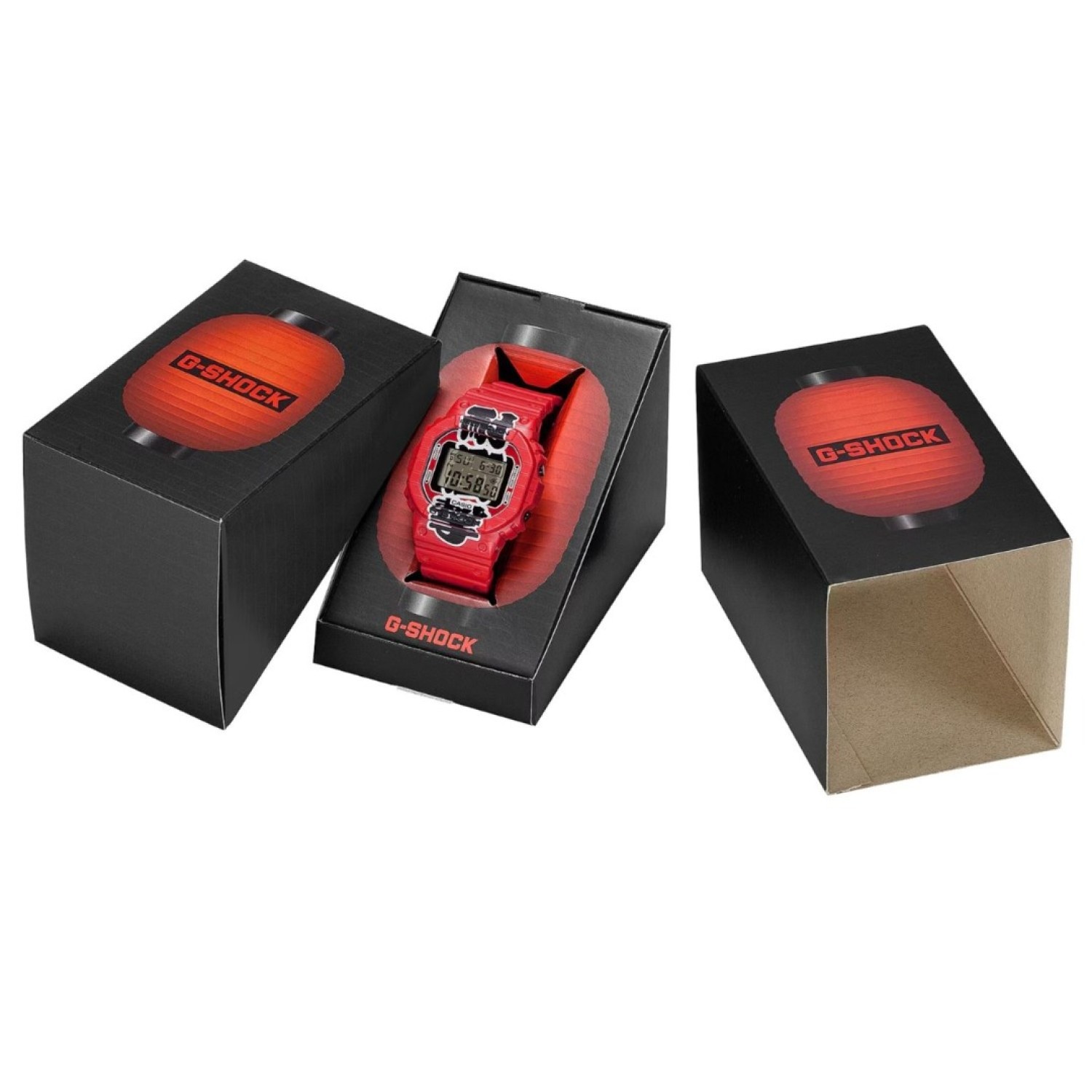 Casio G-Shock "Aka-Chochin" Red Lantern Limited Edition Watch - DW6900AKA-4D – G-Shock Casio G-Shock DW6900AKA-4D Aka-Chochin Red Lantern watch front view