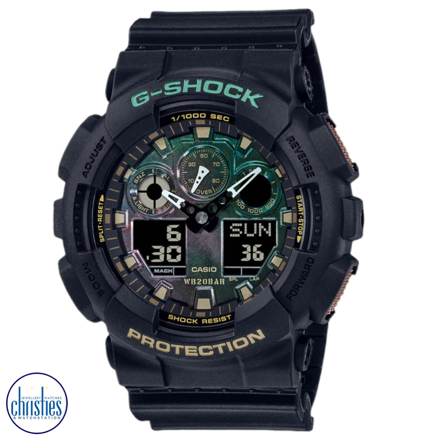 Christies Jewellery - GA100Rc-1A G-Shock Neoclassic Black and Rust Design Watch GA100Rc-1A G-Shock Neoclassic Black and Rust Design Watch GA-100RC-1A