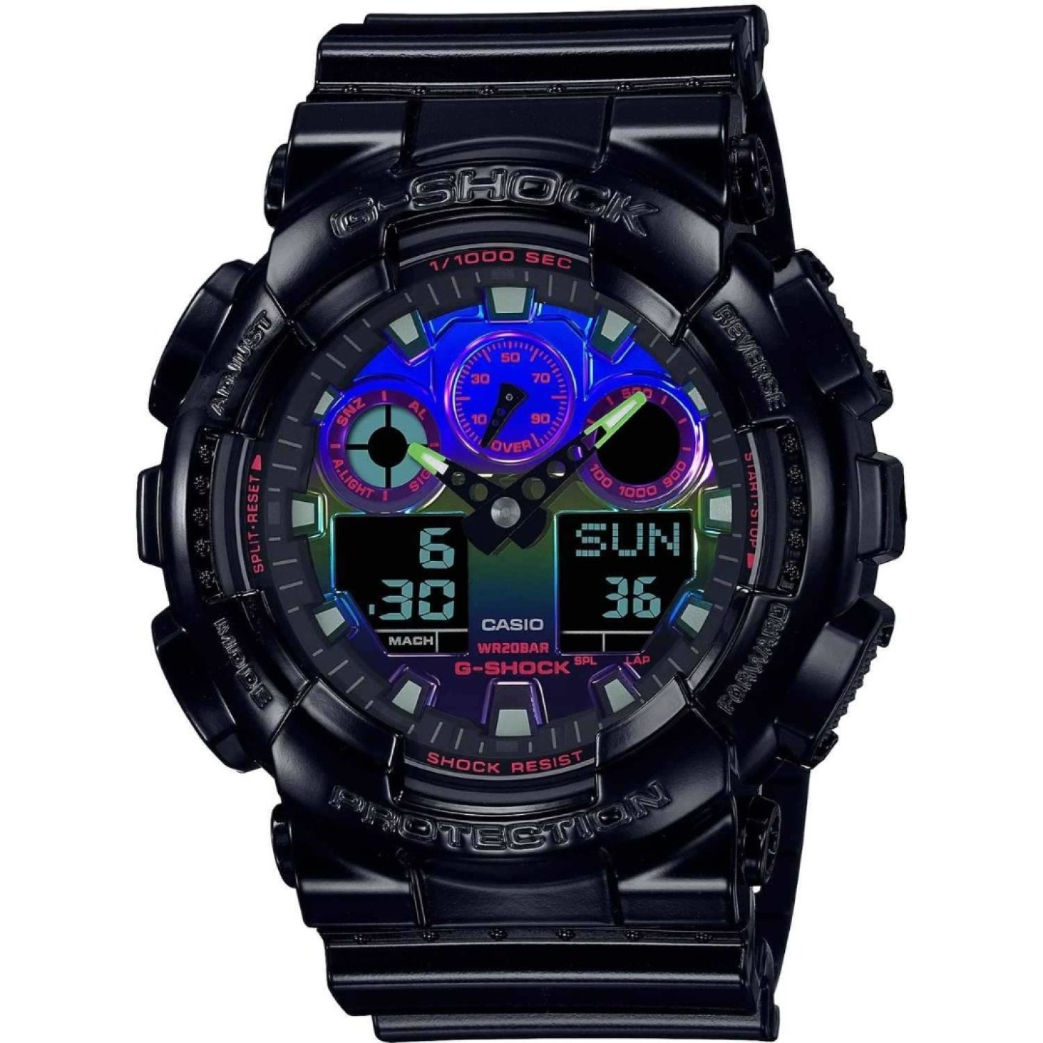 Christies Jewellery - GA100RGB-1A G-Shock Virtual Rainbow Series Watch Auckland NZ GA100RGB-1A G-Shock Virtual Rainbow Series Watch GA-100RGB-1 with Black Glossy Casing