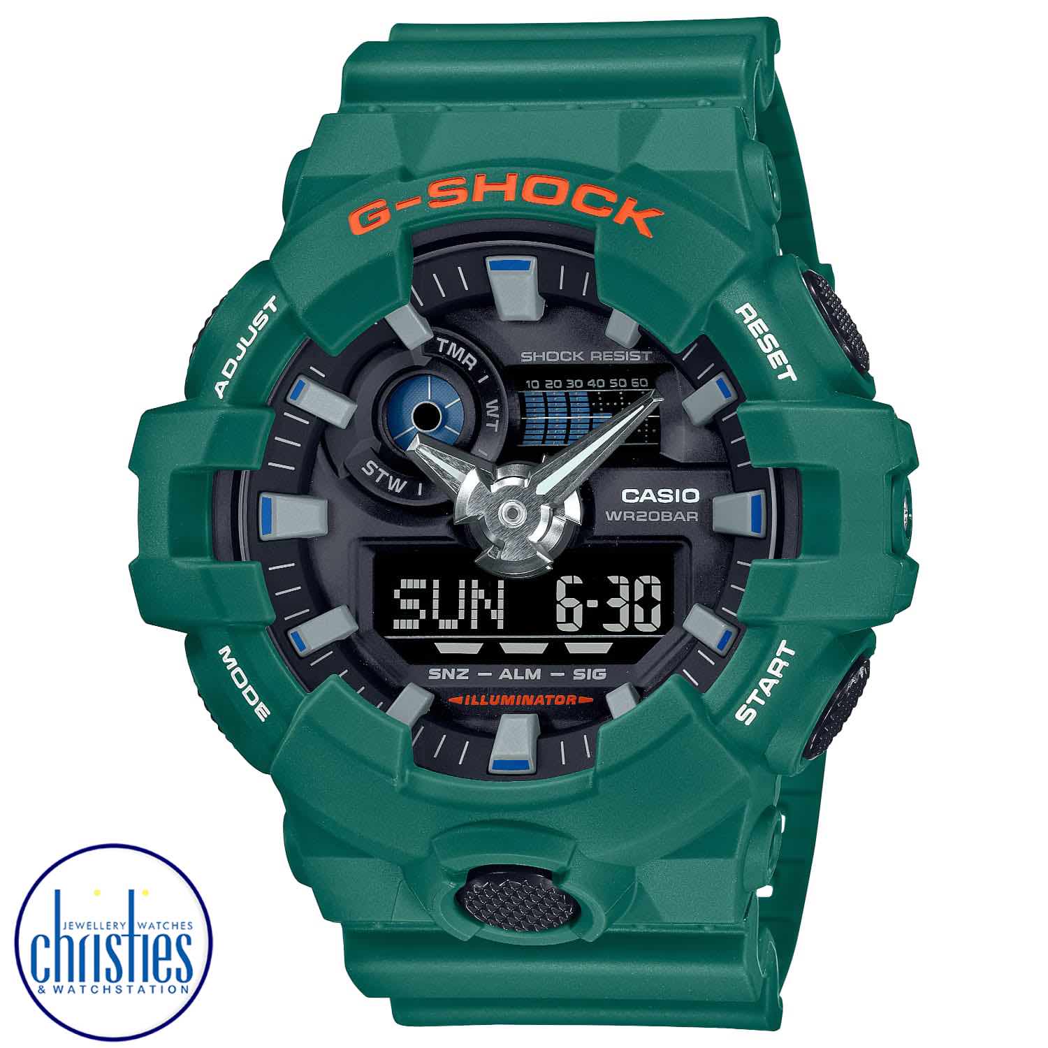 GA700SC-3A Casio G-SHOCK  Watch. Go courageous and robust with G-SHOCK hallmark toughness in popular spirited colours. famous nz street artists