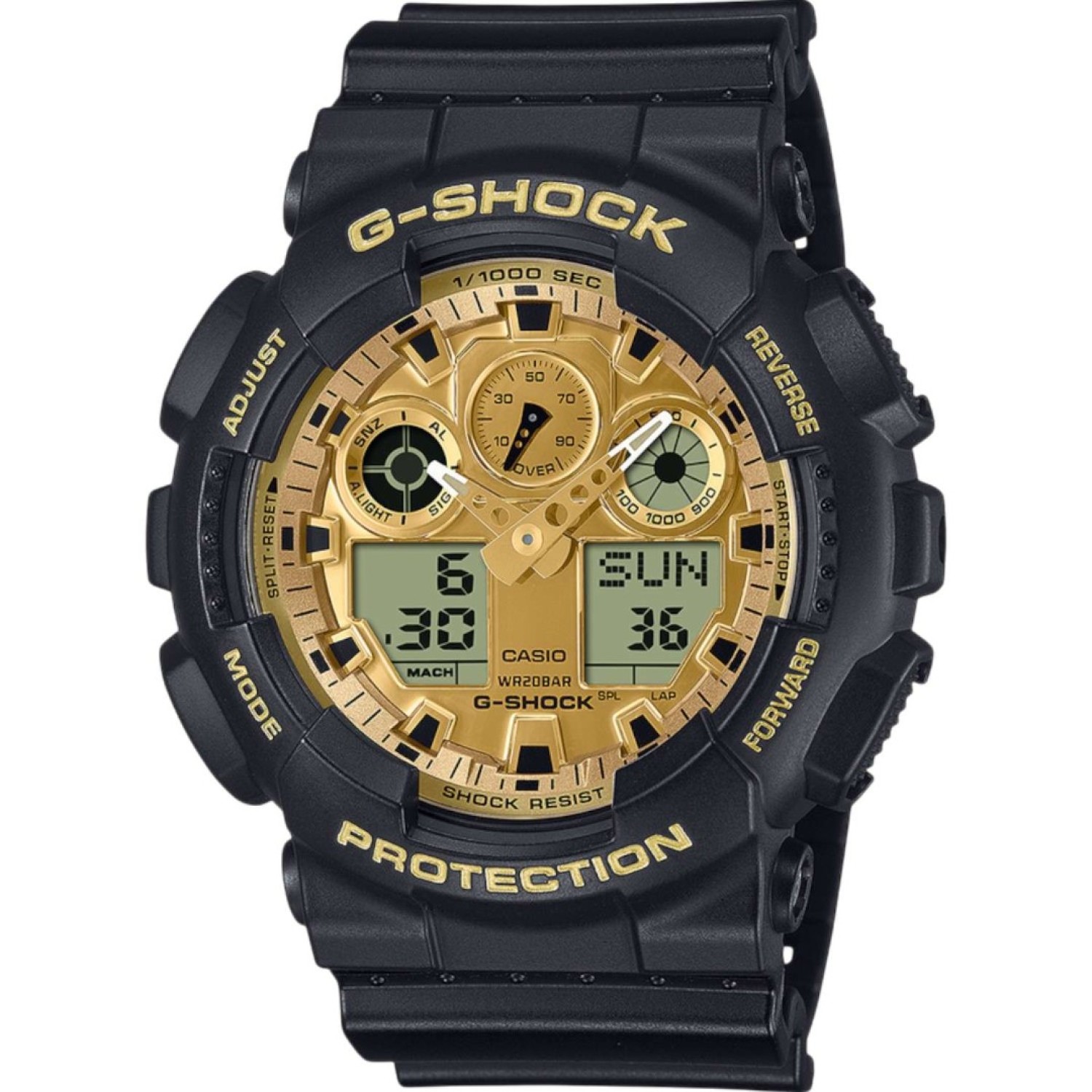 GA100RGB-1A G-Shock Virtual Gold Watch – G-Shock Christmas Sale | FREE Delivery | Gear up for the holidays with G-Shock: rugged precision meets festive discounts for a timepiece that stands out. GA100RGB-1A G-Shock Virtual Gold Watch by G Shock