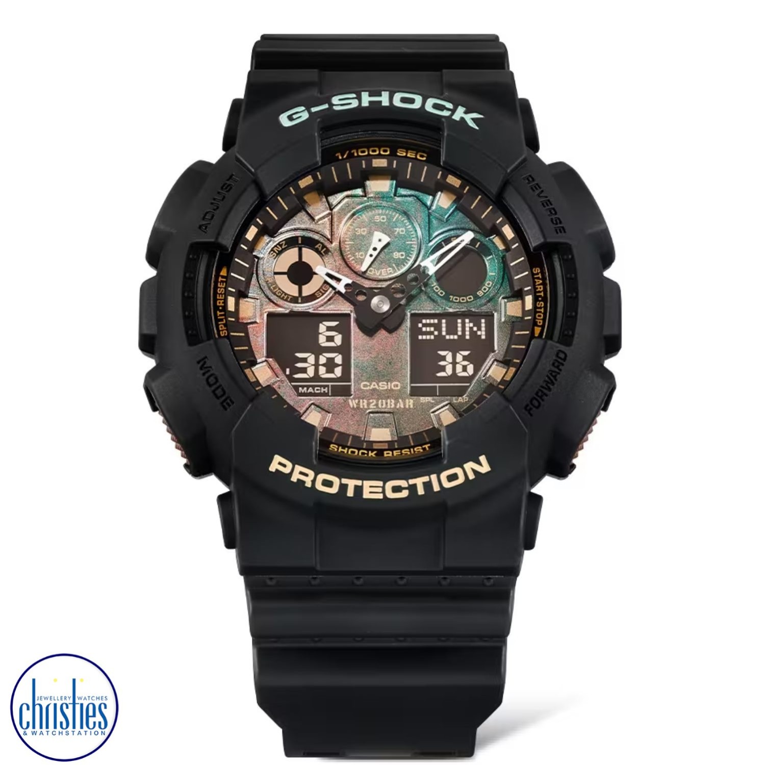 Christies Jewellery - GA100Rc-1A G-Shock Neoclassic Black and Rust Design Watch GA100Rc-1A G-Shock Neoclassic Black and Rust Design Watch GA-100RC-1A