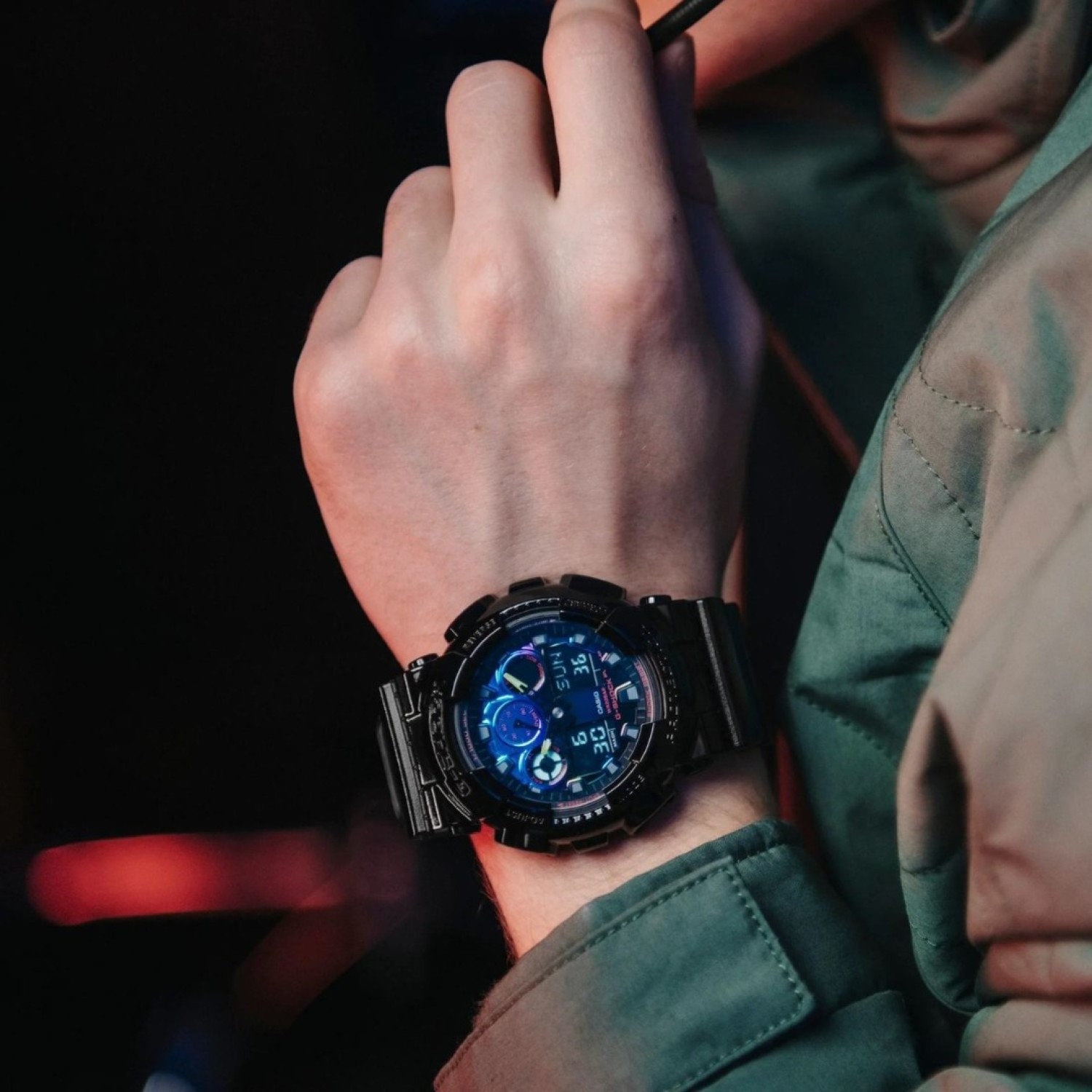 Christies Jewellery - GA100RGB-1A G-Shock Virtual Rainbow Series Watch Auckland NZ GA100RGB-1A G-Shock Virtual Rainbow Series Watch GA-100RGB-1 with Black Glossy Casing