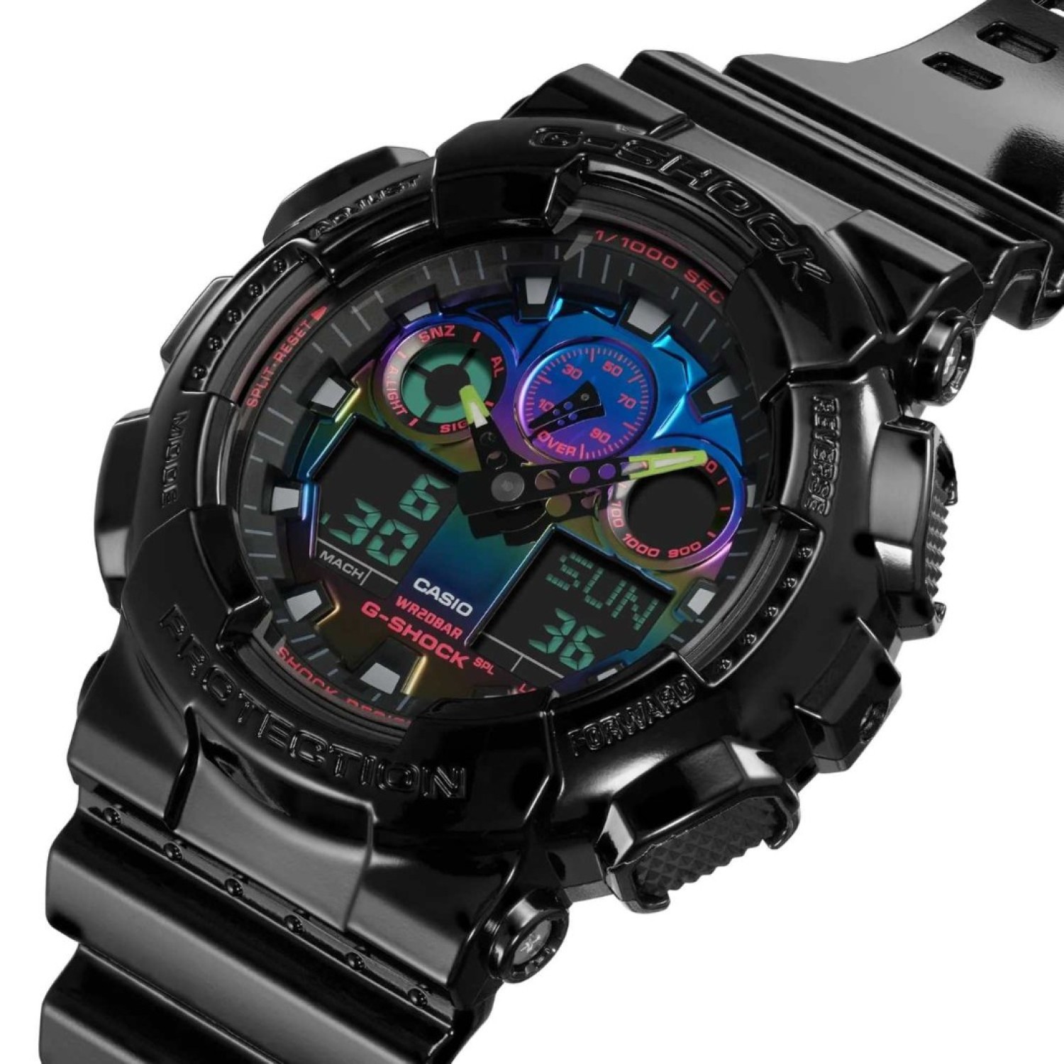 Christies Jewellery - GA100RGB-1A G-Shock Virtual Rainbow Series Watch Auckland NZ GA100RGB-1A G-Shock Virtual Rainbow Series Watch GA-100RGB-1 with Black Glossy Casing